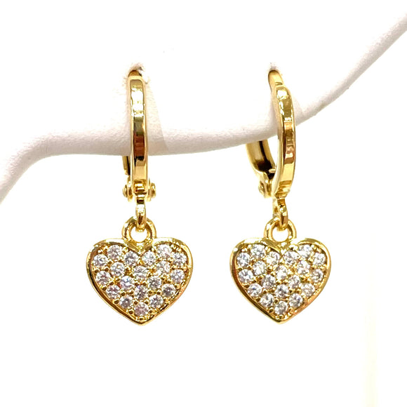 Crystal Heart Huggies
