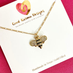 Crystal Bee Necklace